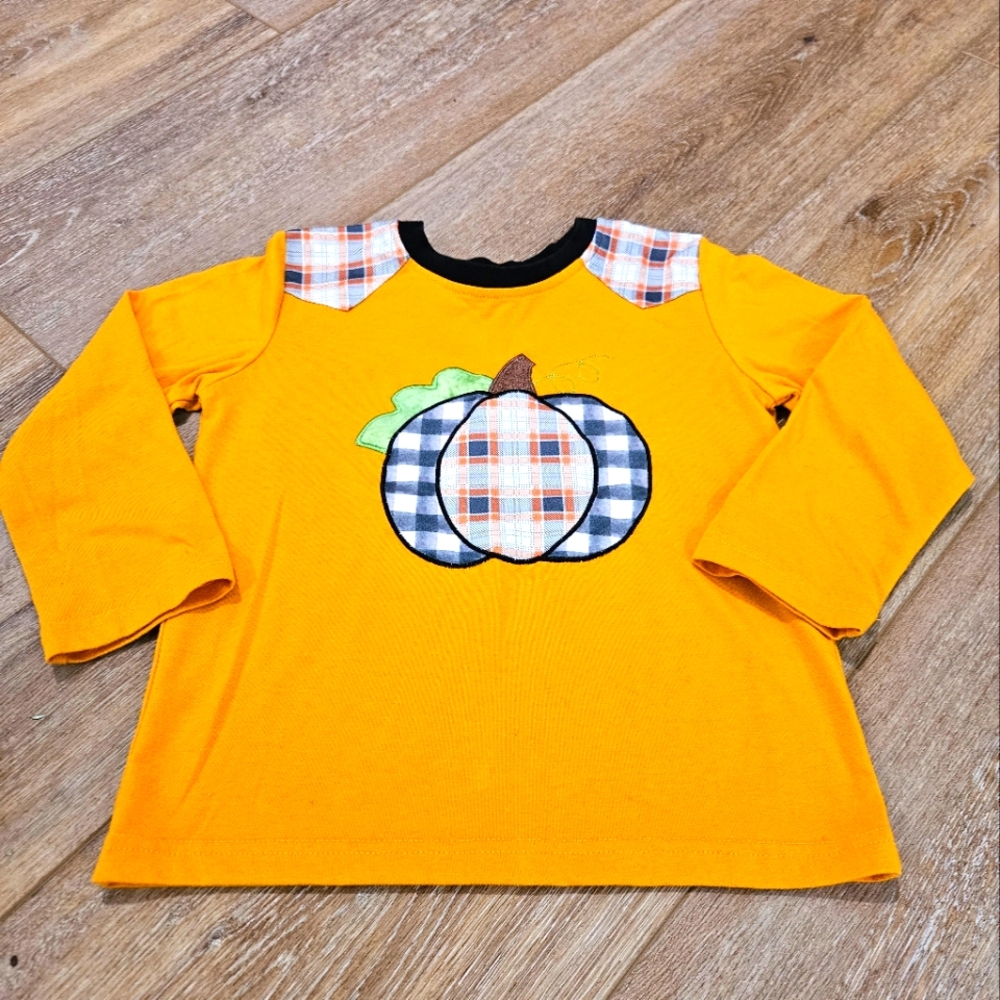 Plaid pumpkin long sleeves shirt